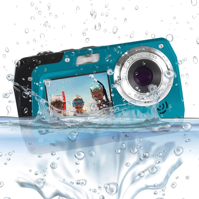 Minolta MN40WP 48MP Waterproof Digital Camera – Dual LCD Screens, 2.7K QHD Video, 16x Digital Zoom, Anti-Shake, Face Detection, 10ft Waterproof (Blue​) - Image 2
